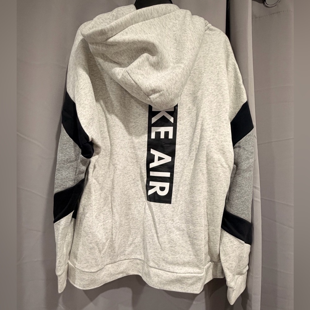 NWT XL Nike Air Retro Gray and Black Zip-Up Hoodie - Picture 2 of 5